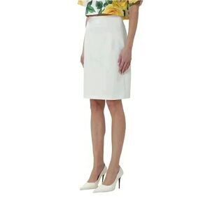 Casual Corner Women's Off White Acrylic/Poly Lined Pencil Straight Skirt